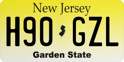 NJ license plate H90GZL