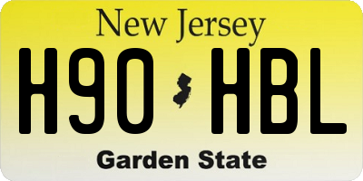 NJ license plate H90HBL