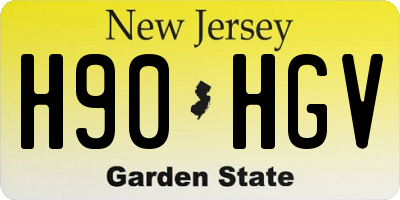 NJ license plate H90HGV