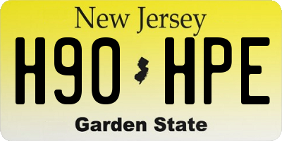 NJ license plate H90HPE