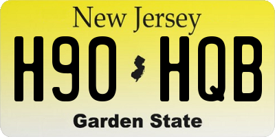 NJ license plate H90HQB