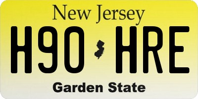 NJ license plate H90HRE
