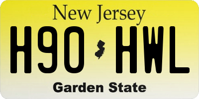 NJ license plate H90HWL