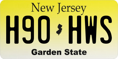 NJ license plate H90HWS