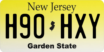 NJ license plate H90HXY