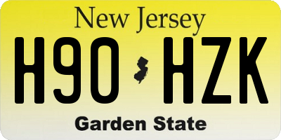 NJ license plate H90HZK