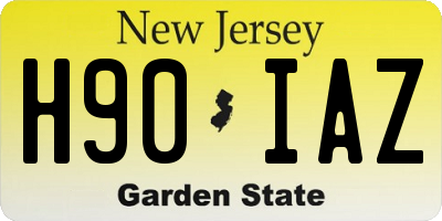 NJ license plate H90IAZ