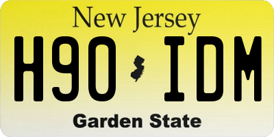 NJ license plate H90IDM