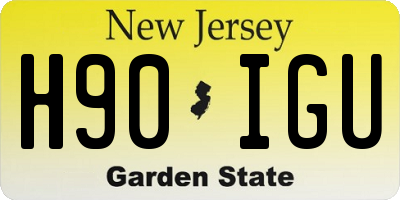 NJ license plate H90IGU