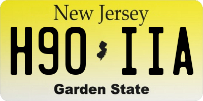 NJ license plate H90IIA