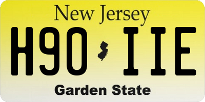 NJ license plate H90IIE