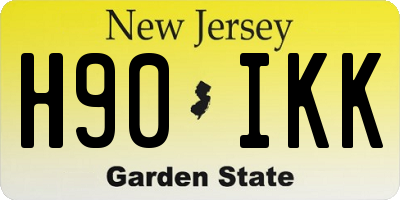 NJ license plate H90IKK