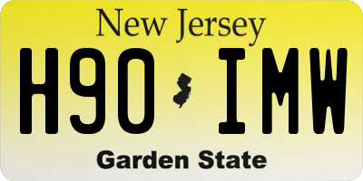 NJ license plate H90IMW