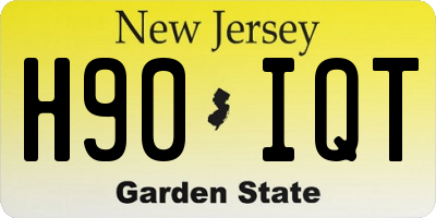 NJ license plate H90IQT
