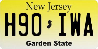 NJ license plate H90IWA
