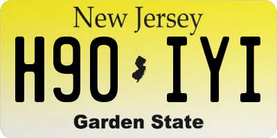 NJ license plate H90IYI