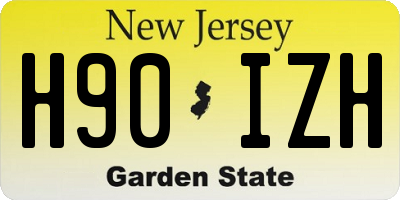 NJ license plate H90IZH