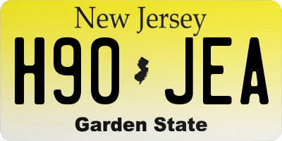 NJ license plate H90JEA