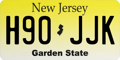 NJ license plate H90JJK