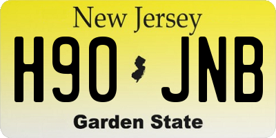NJ license plate H90JNB