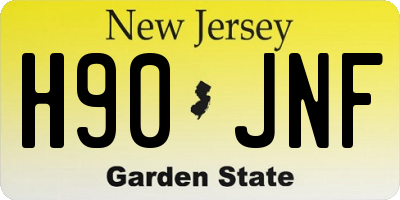 NJ license plate H90JNF