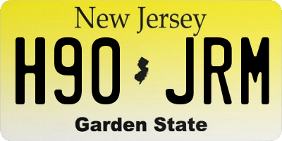 NJ license plate H90JRM