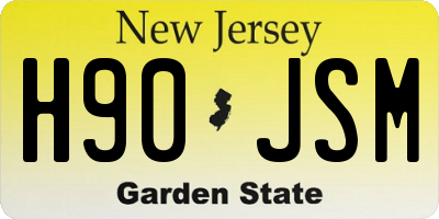NJ license plate H90JSM