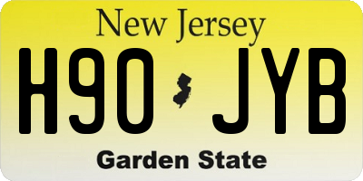 NJ license plate H90JYB