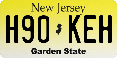NJ license plate H90KEH