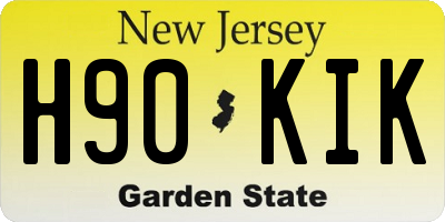 NJ license plate H90KIK