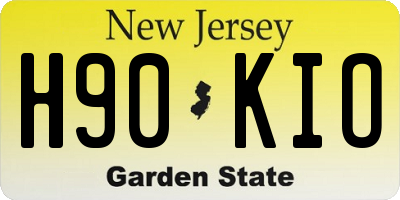 NJ license plate H90KIO