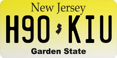 NJ license plate H90KIU
