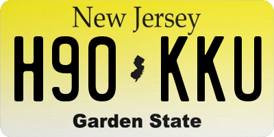 NJ license plate H90KKU