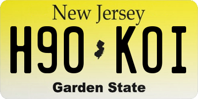 NJ license plate H90KOI
