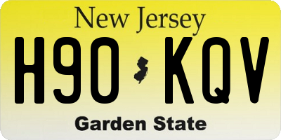 NJ license plate H90KQV