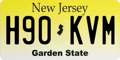 NJ license plate H90KVM