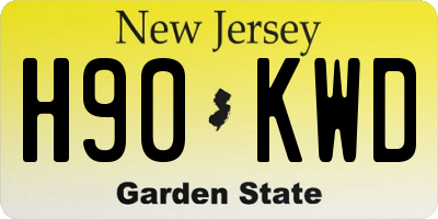 NJ license plate H90KWD