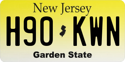 NJ license plate H90KWN