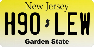 NJ license plate H90LEW