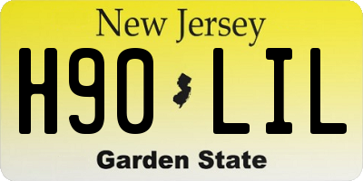 NJ license plate H90LIL