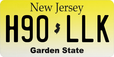 NJ license plate H90LLK