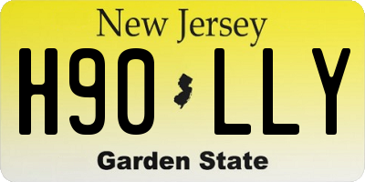 NJ license plate H90LLY