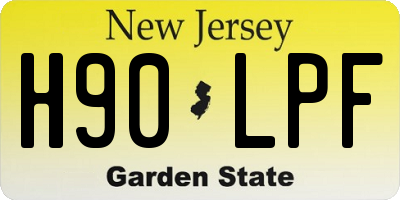 NJ license plate H90LPF