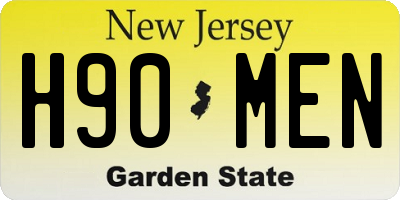 NJ license plate H90MEN