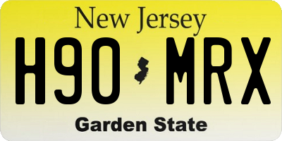 NJ license plate H90MRX