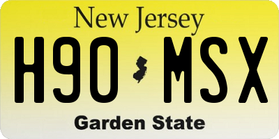 NJ license plate H90MSX