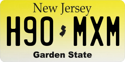 NJ license plate H90MXM