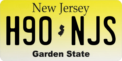 NJ license plate H90NJS