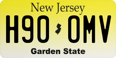 NJ license plate H90OMV