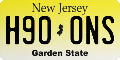 NJ license plate H90ONS